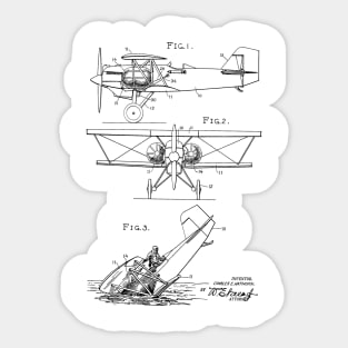 Emergency Flotation Gear for Aircraft Vintage Patent Hand Drawing Sticker